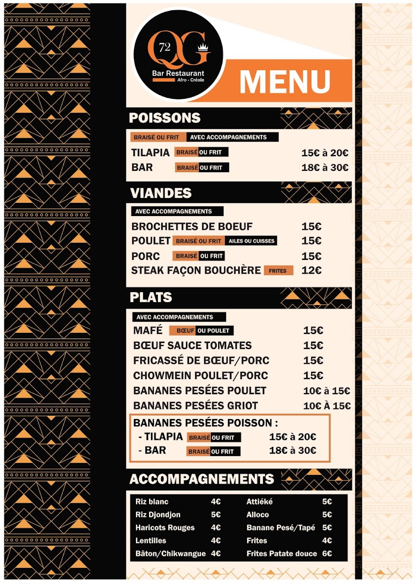 Menu Le Qg 72-2