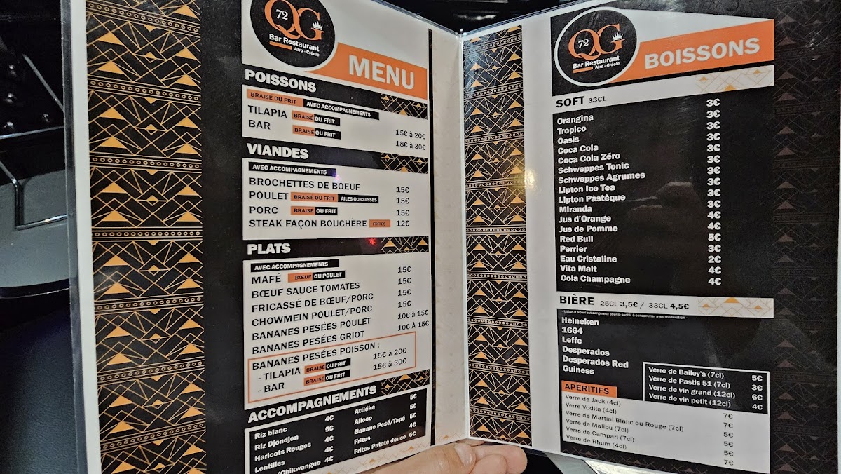 Menu Le Qg 72-3
