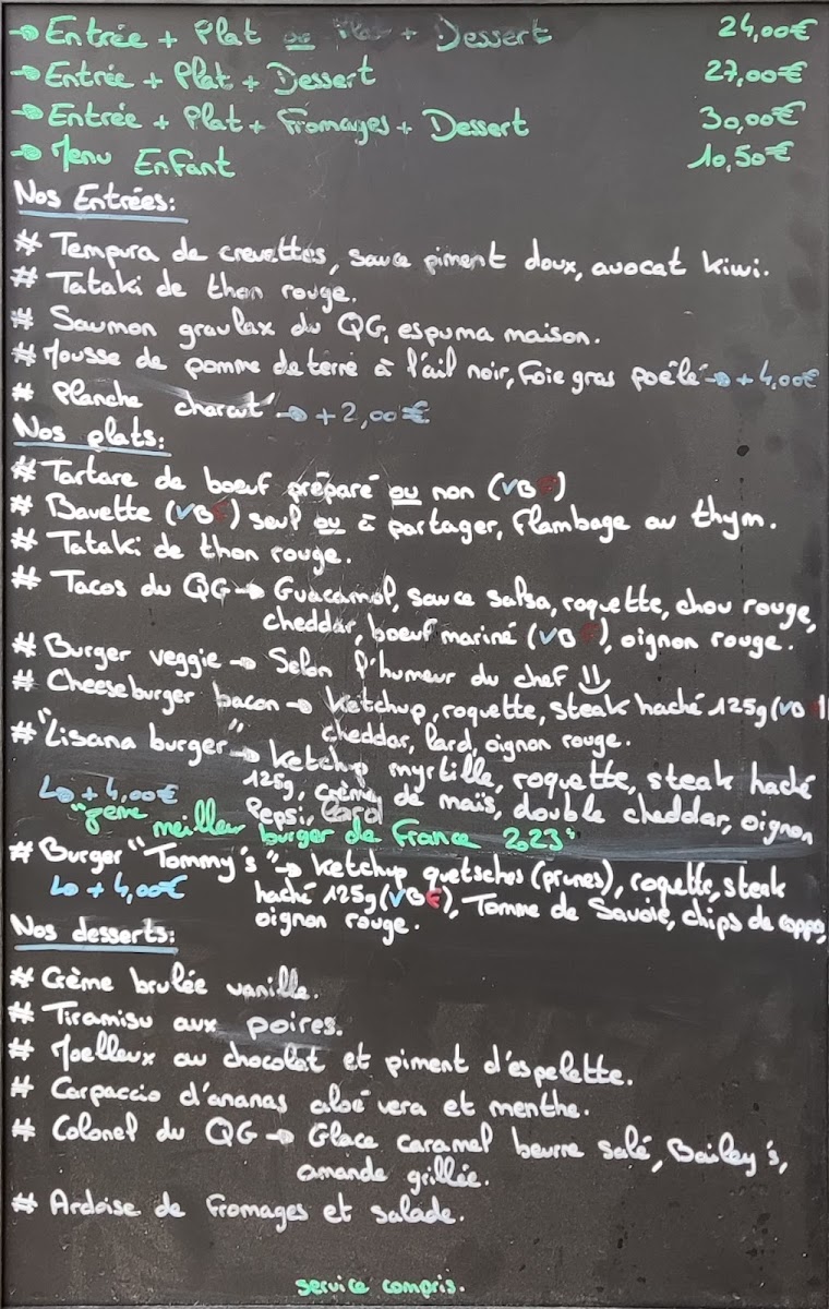 Menu Le Qg-2