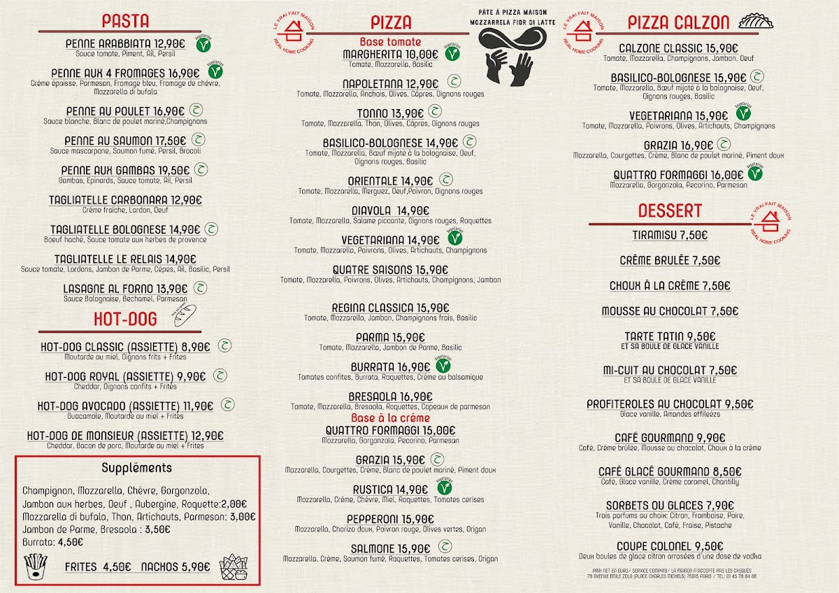 Menu Le Relais Du 15Ème-2