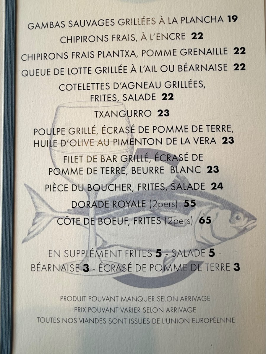 Menu Le Restaurant Du Café De La Plage-1