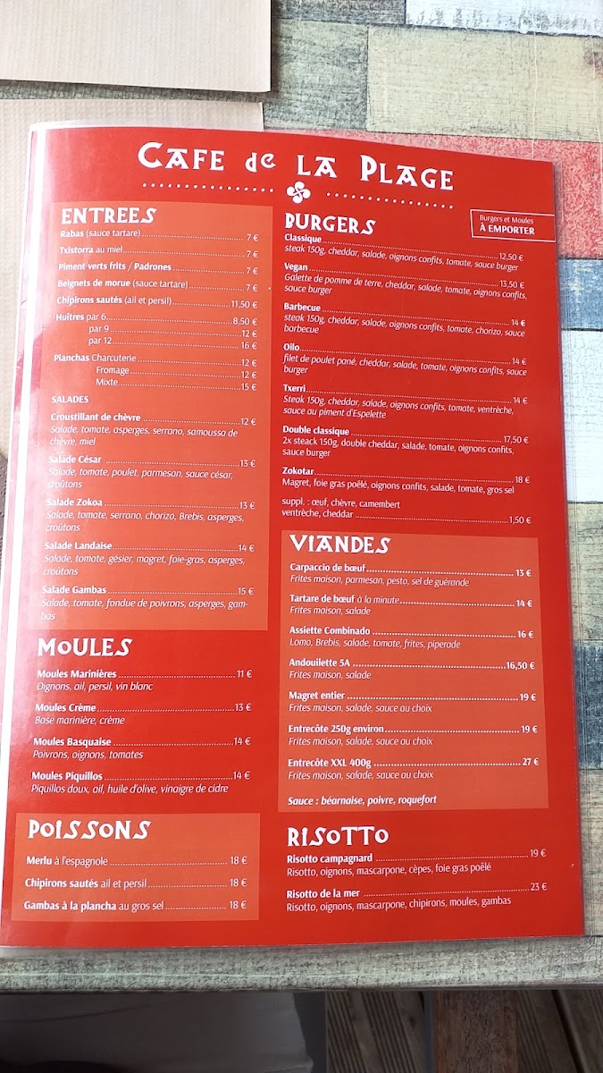 Menu Le Restaurant Du Café De La Plage-10