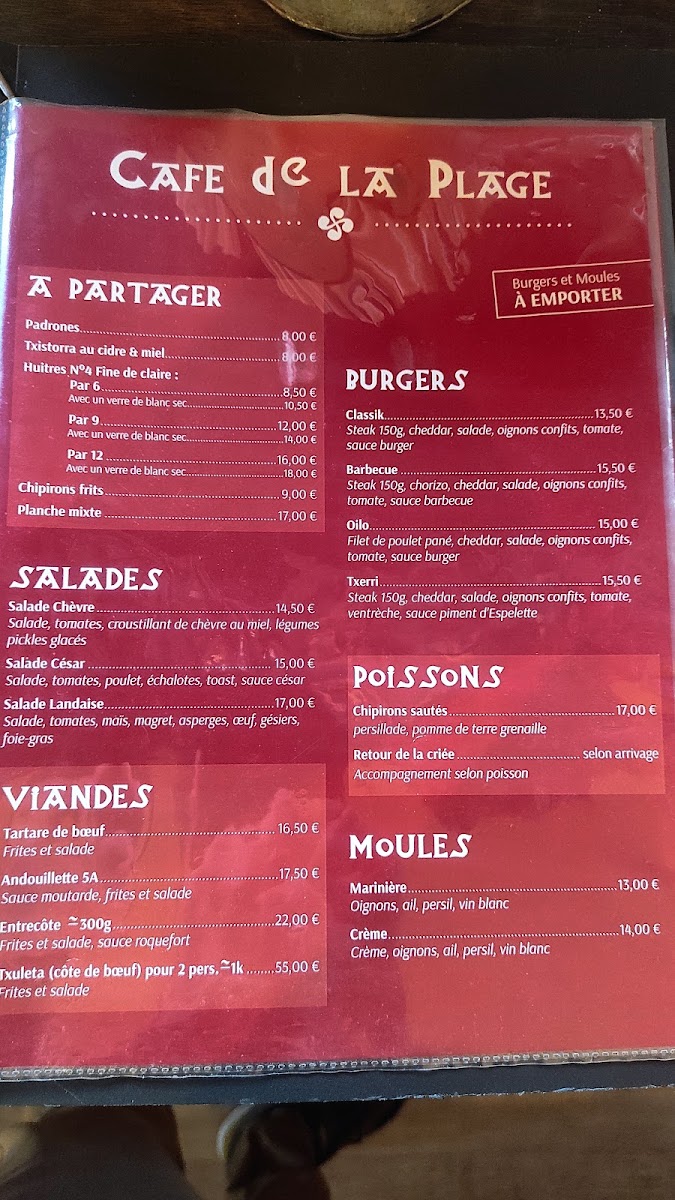Menu Le Restaurant Du Café De La Plage-8