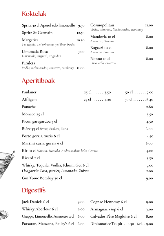 Menu Le Restaurant Italien La Trattoria Della Nonna-1