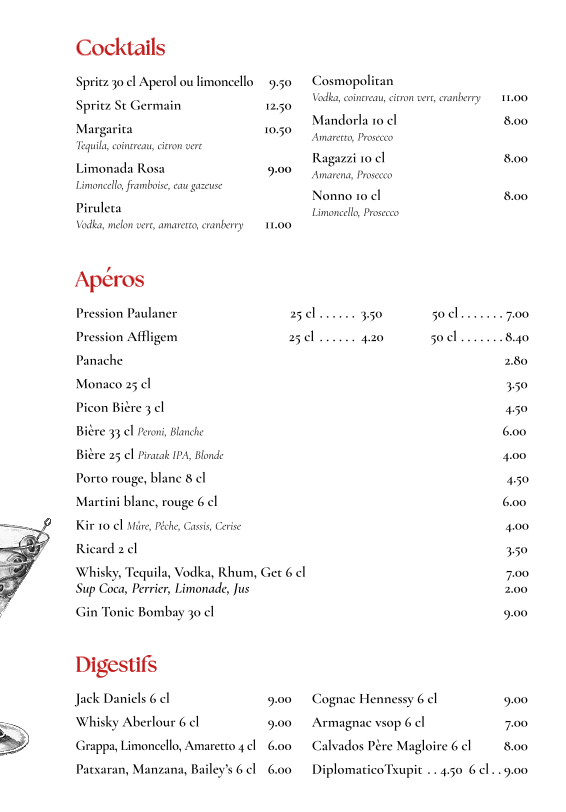Menu Le Restaurant Italien La Trattoria Della Nonna-2