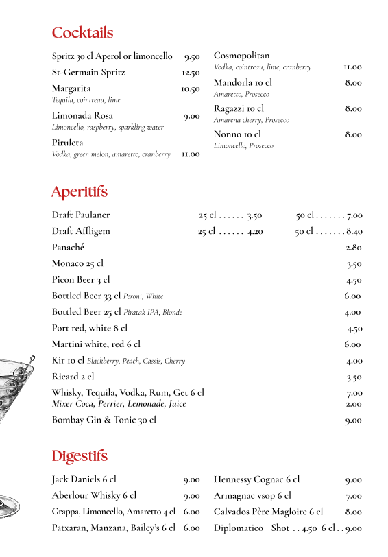 Menu Le Restaurant Italien La Trattoria Della Nonna-5