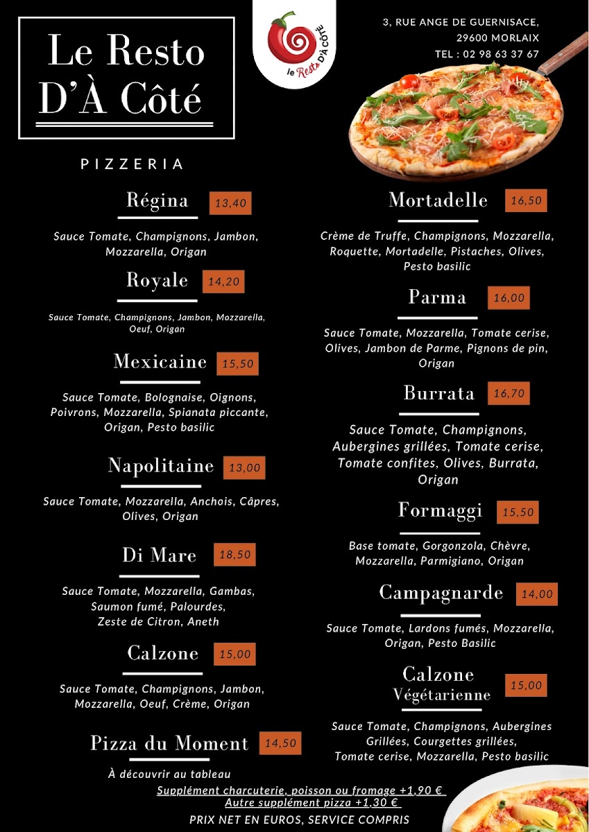 Menu Le Resto D'à Côté - Pizzeria-3