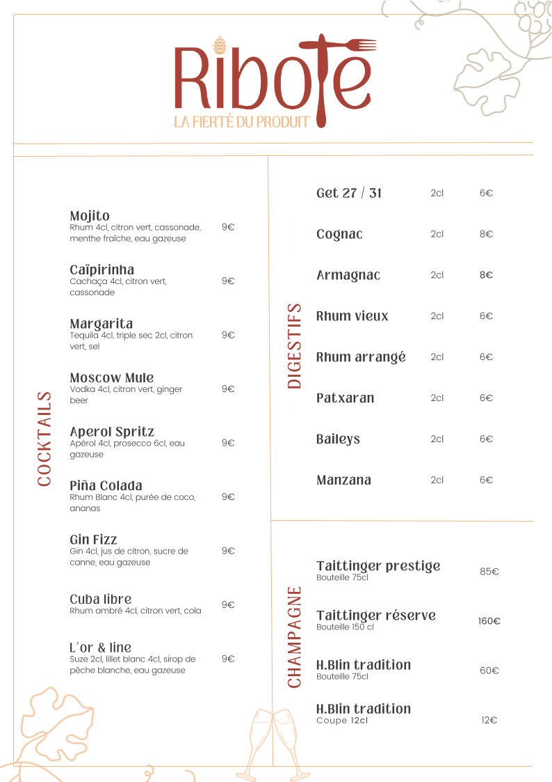 Menu Le Ribote-2