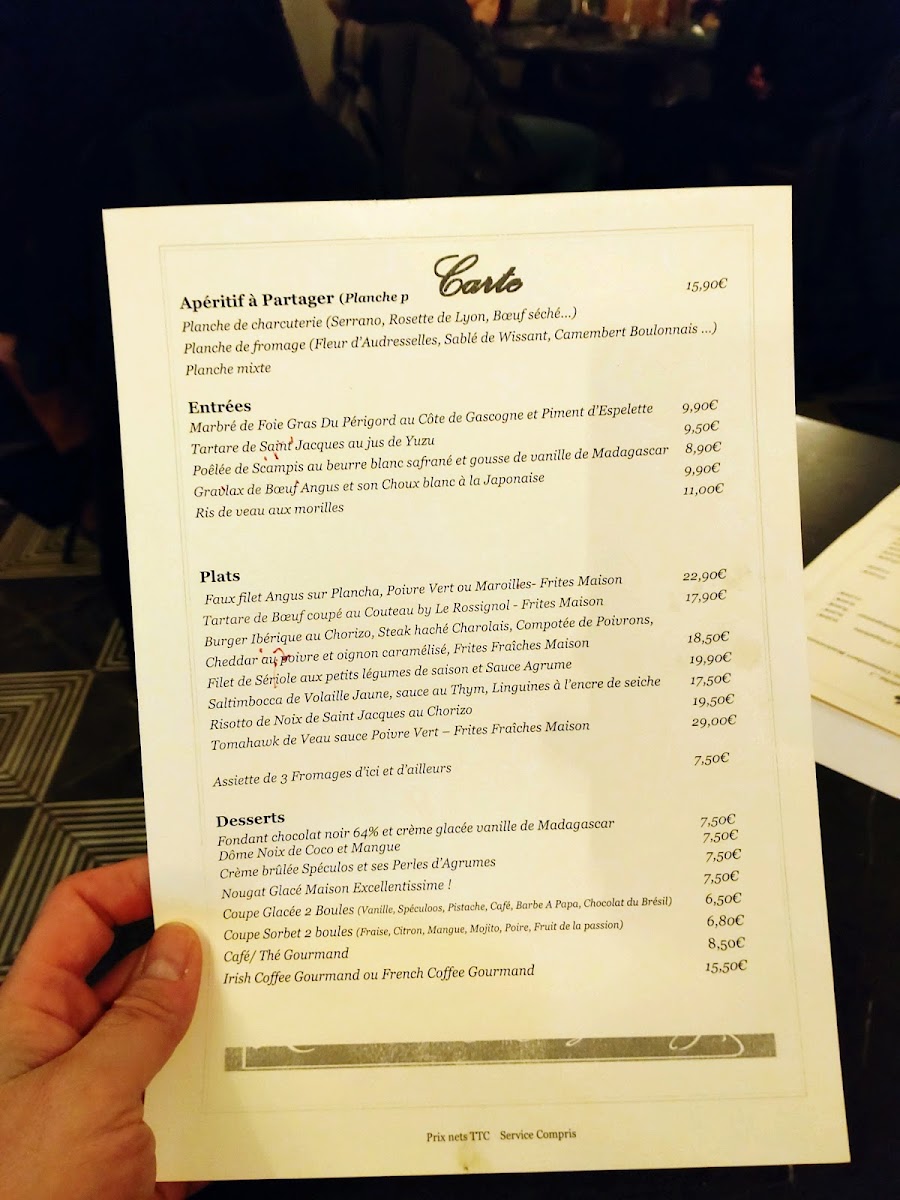 Menu Le Rossignol Restaurant-4