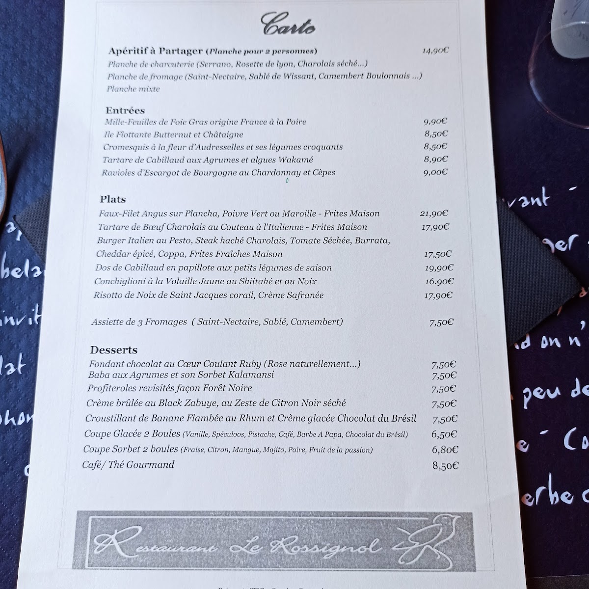 Menu Le Rossignol Restaurant-5