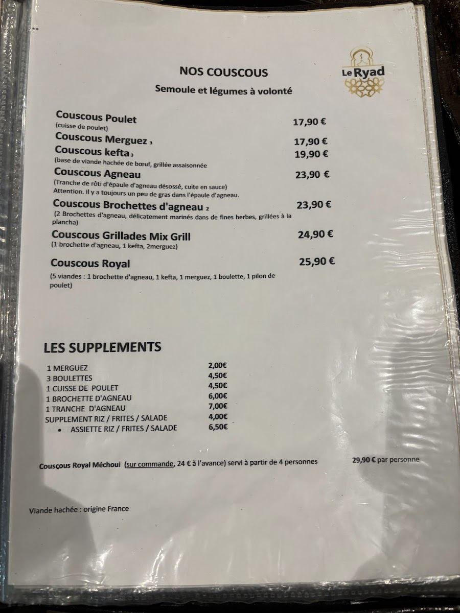 Menu Le Ryad-1