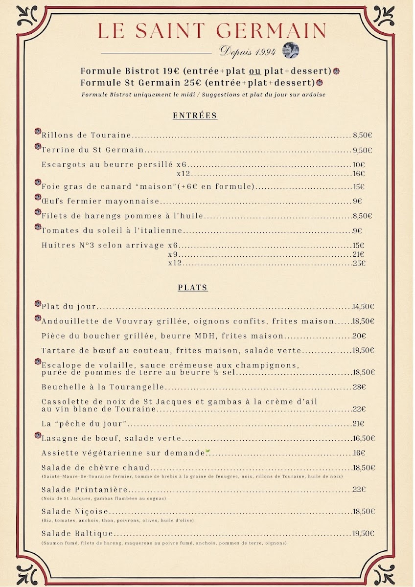 Menu Le Saint Germain-1