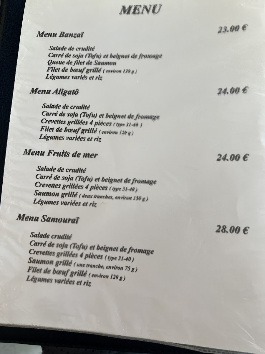 Menu Le Samourai Samourai-1