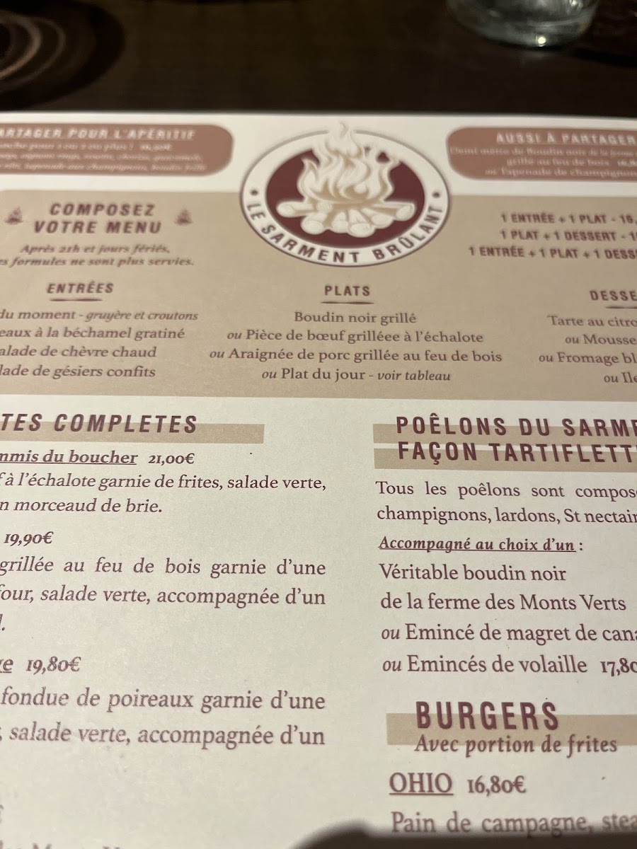 Menu Le Sarment Brulant-4