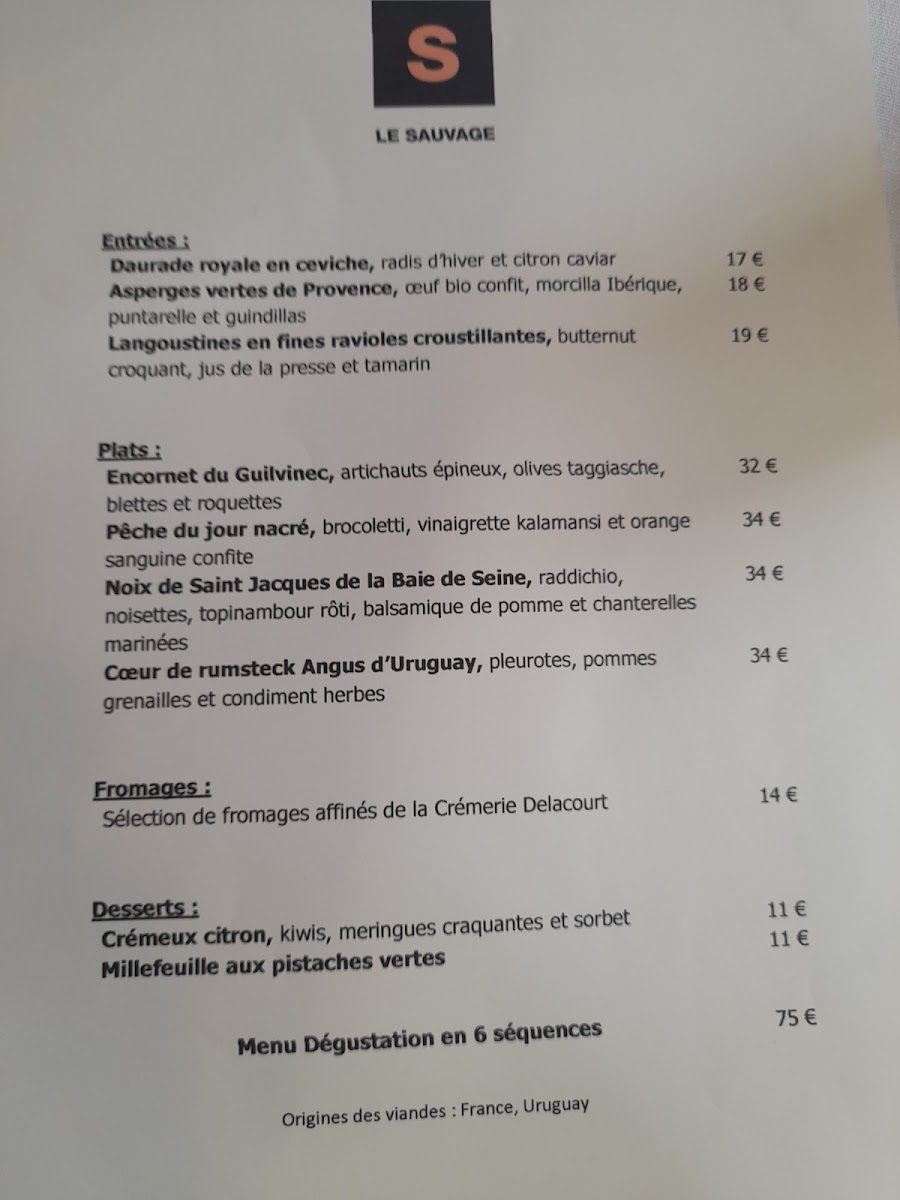 Menu Le Sauvage-2