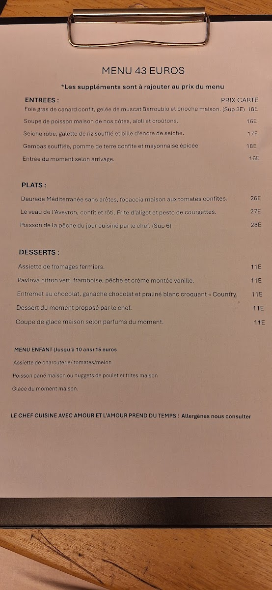 Menu Le Sépia-2
