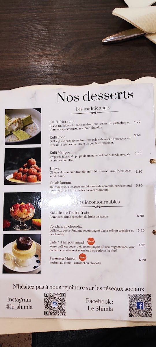 Menu Le Shimla - Restaurant Indien & Pakistanais Halal Villeurbanne-10