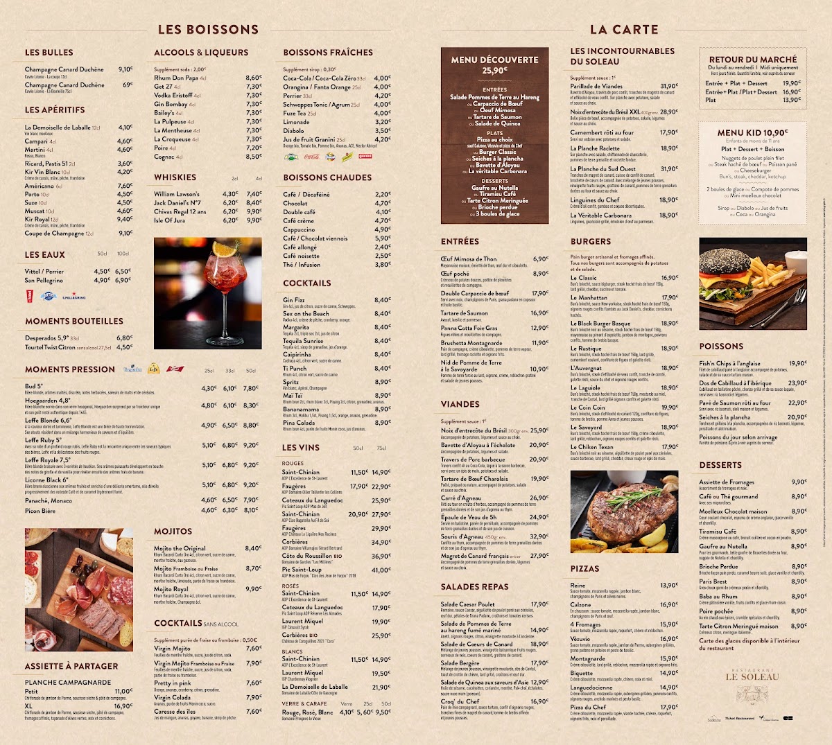 Menu Le Soleau - Restaurant - Villeneuve-Les-Beziers-1