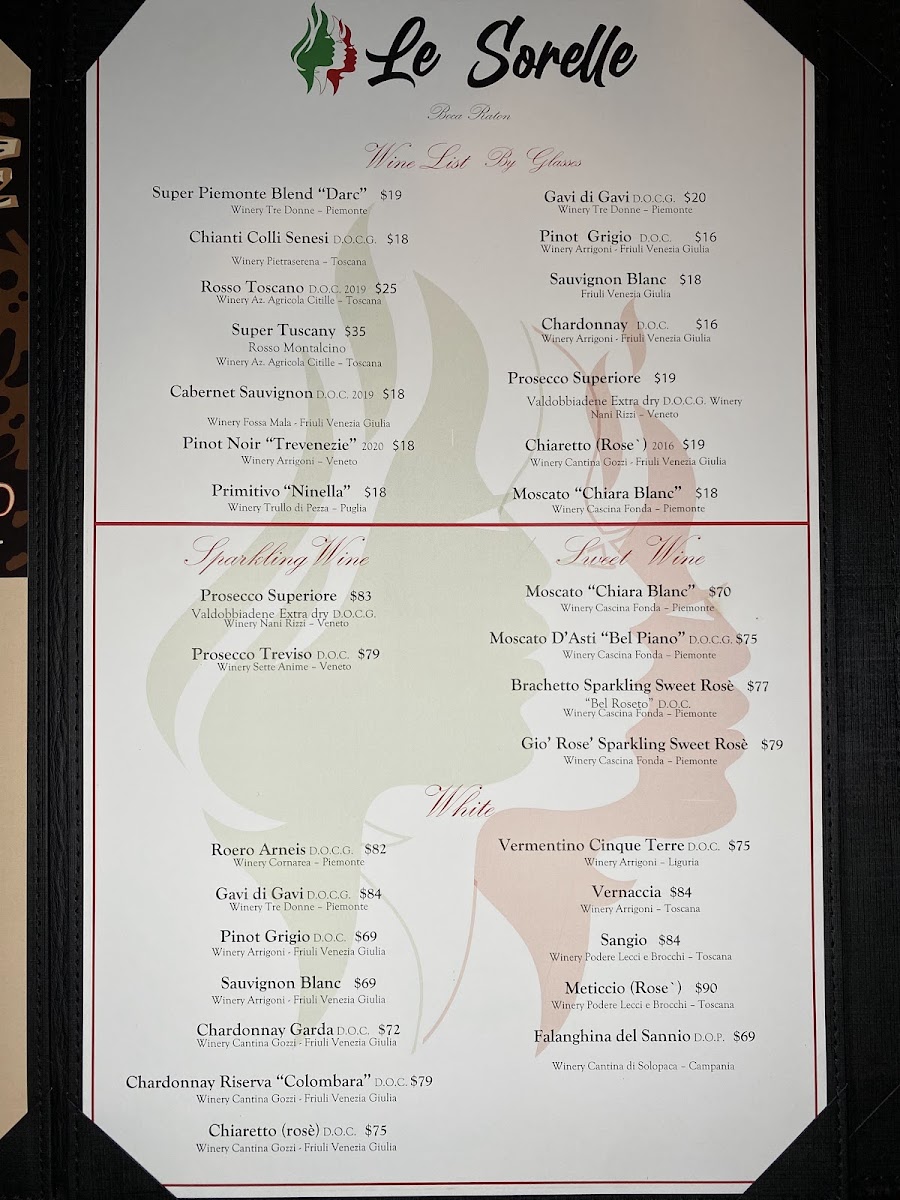 Menu Le Sorelle Restaurant Yamato 'the Original'-2