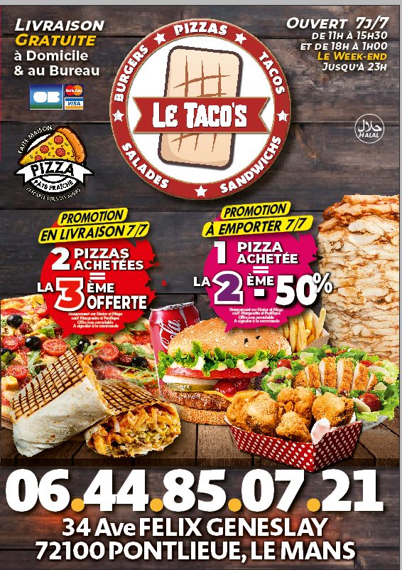 Menu Le Taco's Kebab Le Mans-2