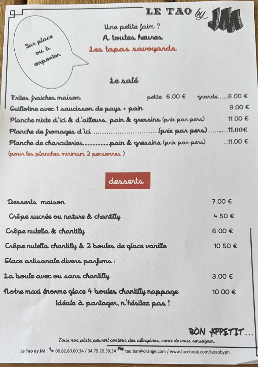 Menu Le Tao Bar Restaurant-2