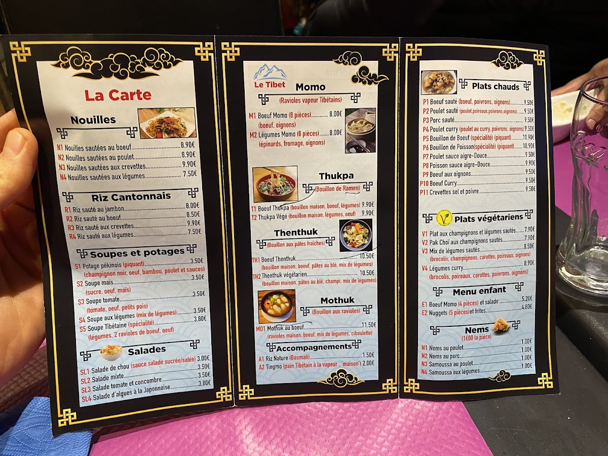 Menu Le Tibet Restaurant Spécialités Asiatiques-4