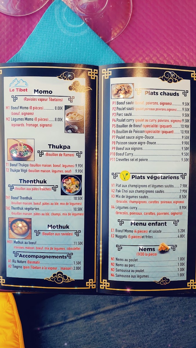 Menu Le Tibet Restaurant Spécialités Asiatiques-8