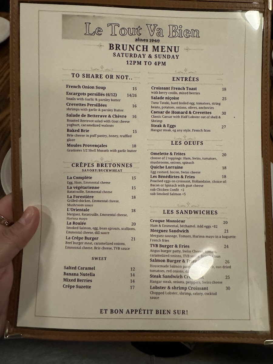 Menu Le Tout Va Bien - French Restaurant-6