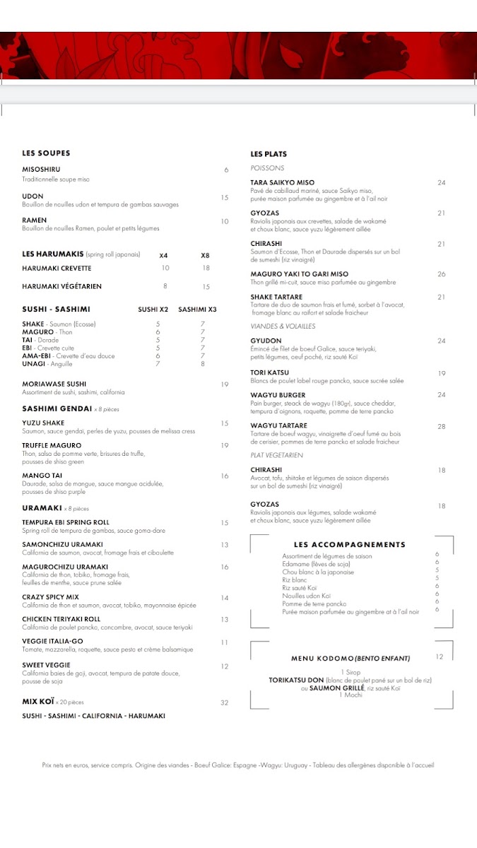 Menu Le Yen Aix-10