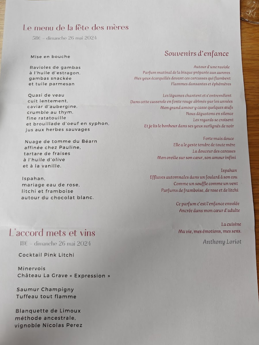 Menu L’Échappée Belle Hôtel Restaurant-2