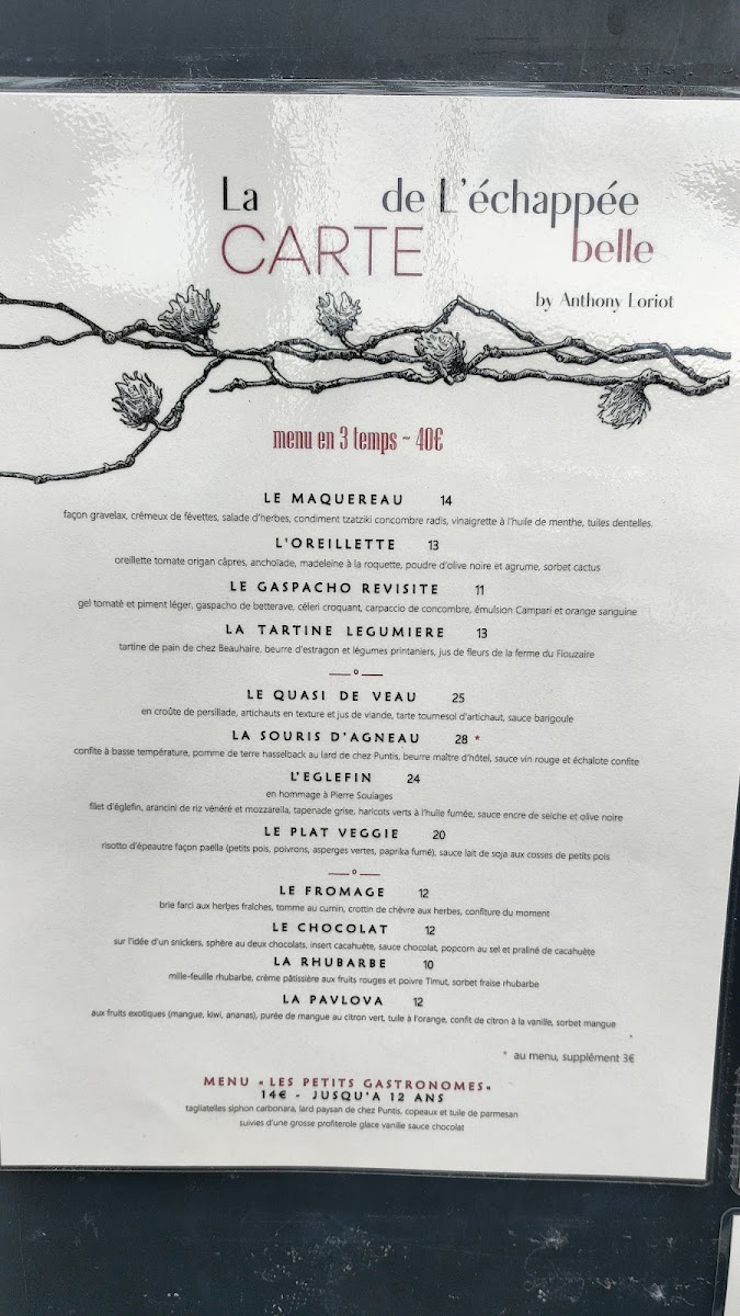 Menu L’Échappée Belle Hôtel Restaurant-4