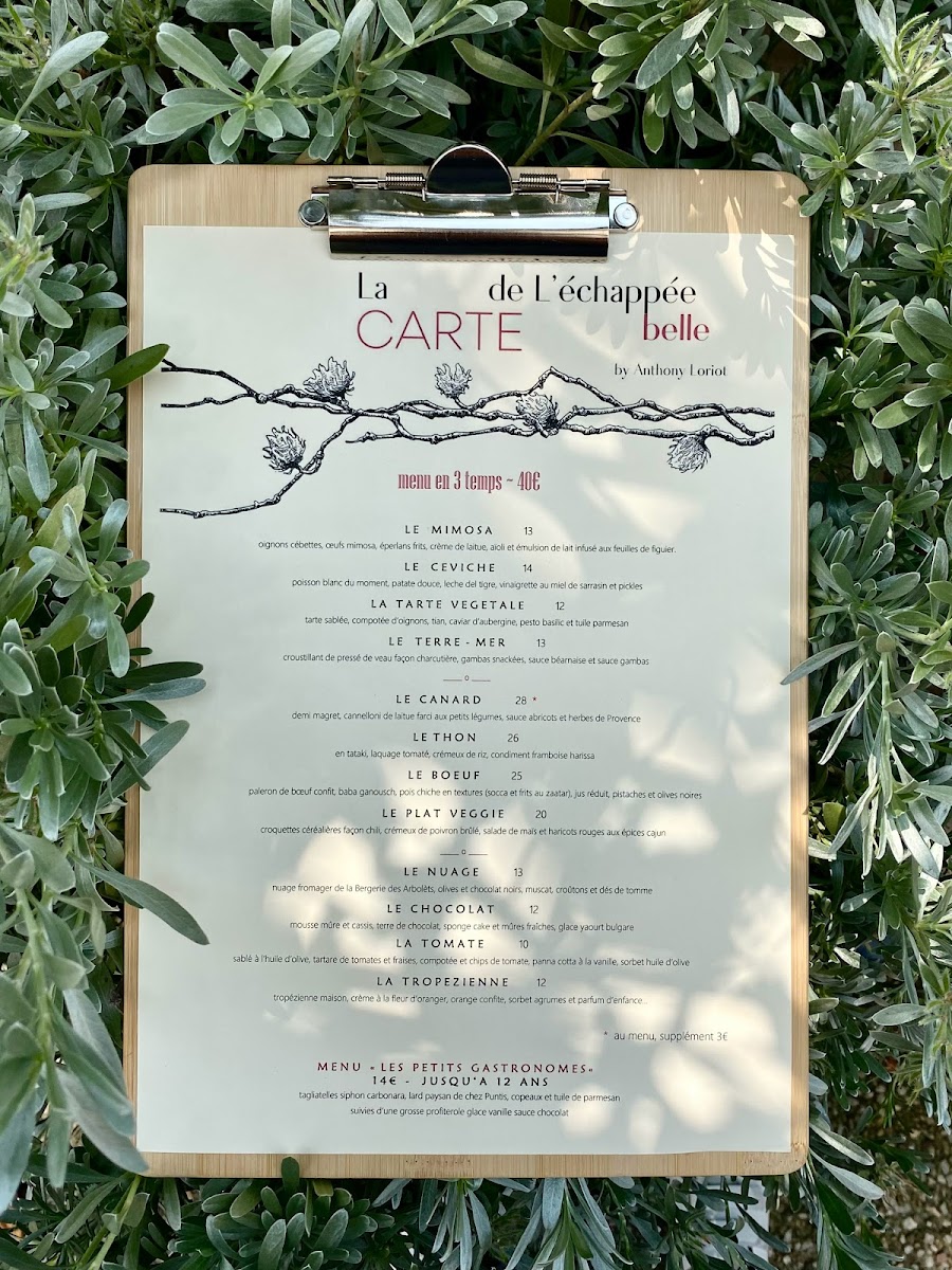 Menu L’Échappée Belle Hôtel Restaurant-5