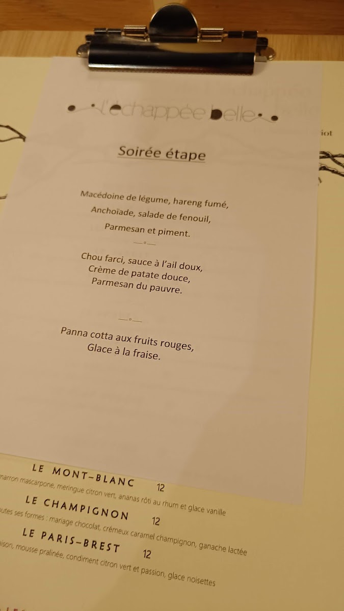 Menu L’Échappée Belle Hôtel Restaurant-6