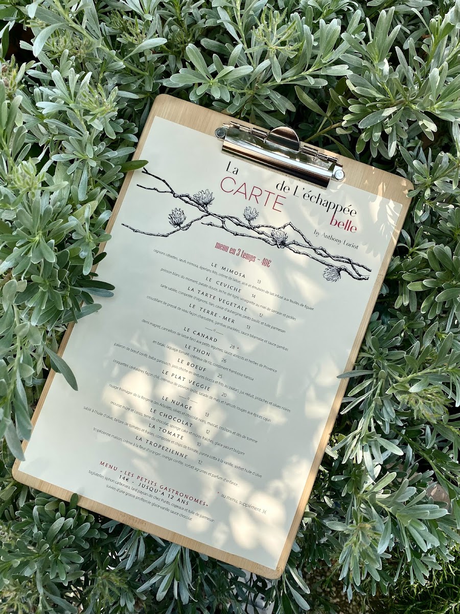 Menu L’Échappée Belle Hôtel Restaurant-7