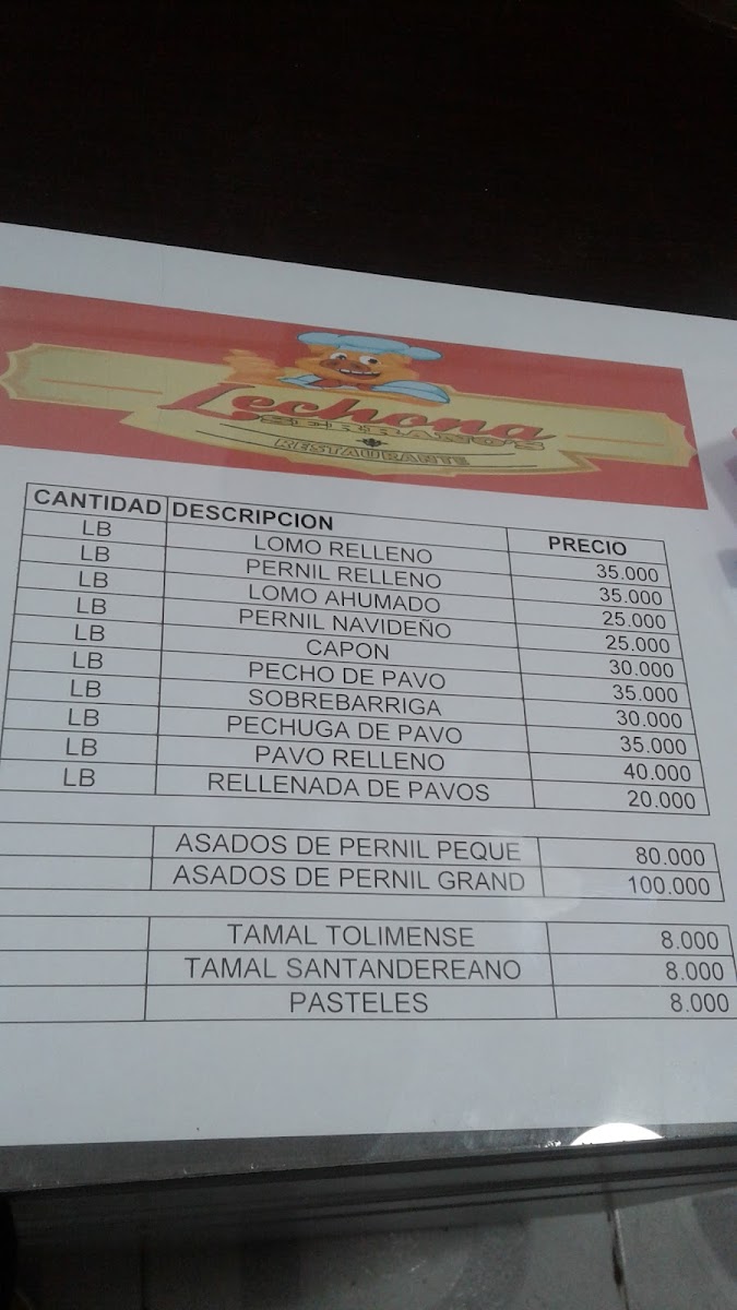 Menu Lechona Serrano's-1