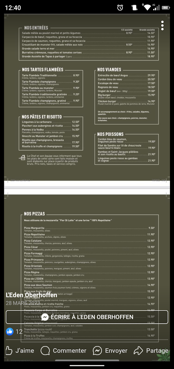 Menu L'eden Restaurant-1