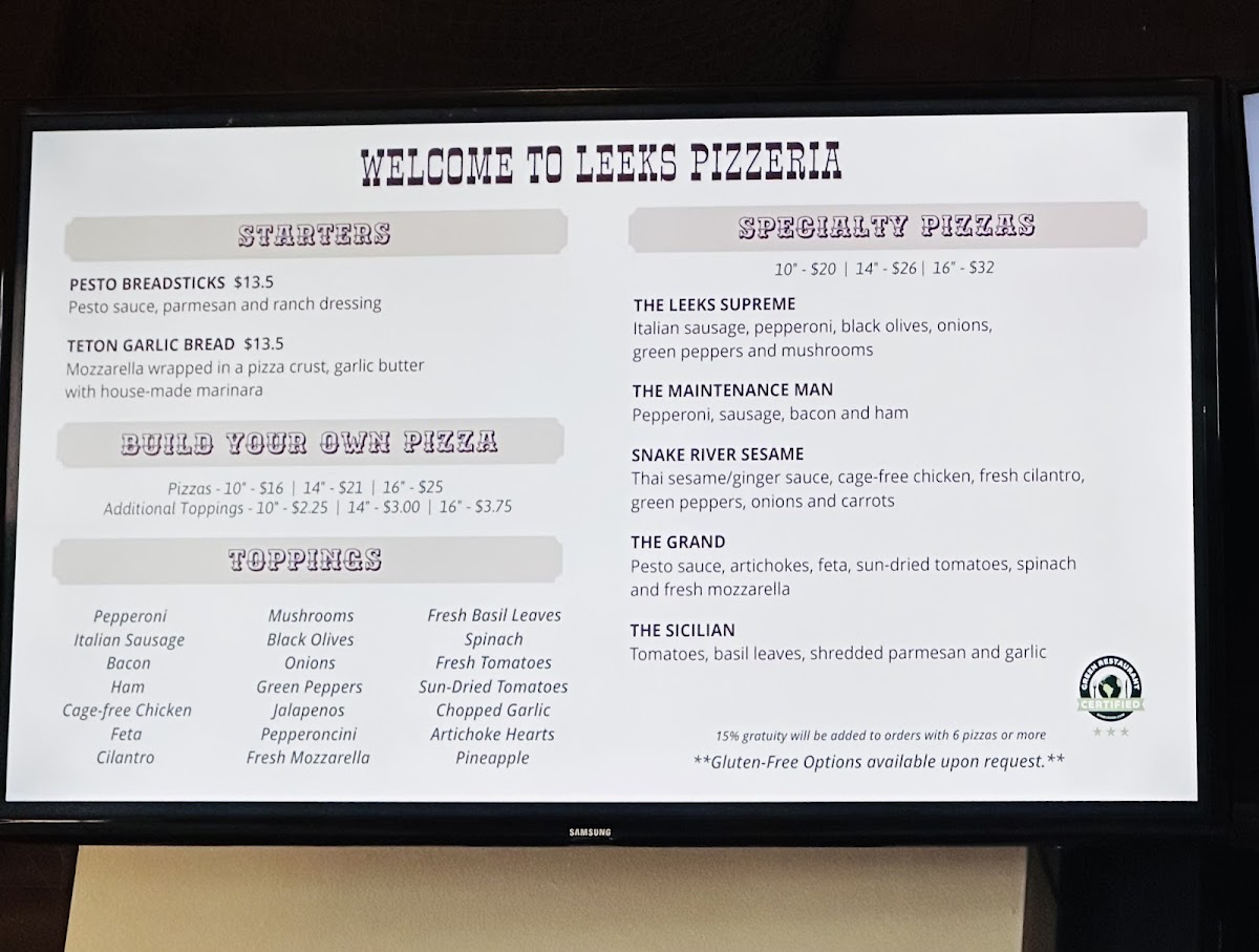 Menu Leek's Pizzeria-1