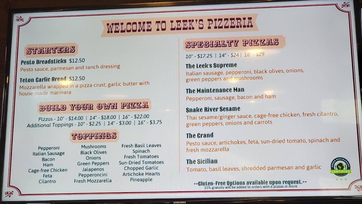 Menu Leek's Pizzeria-2