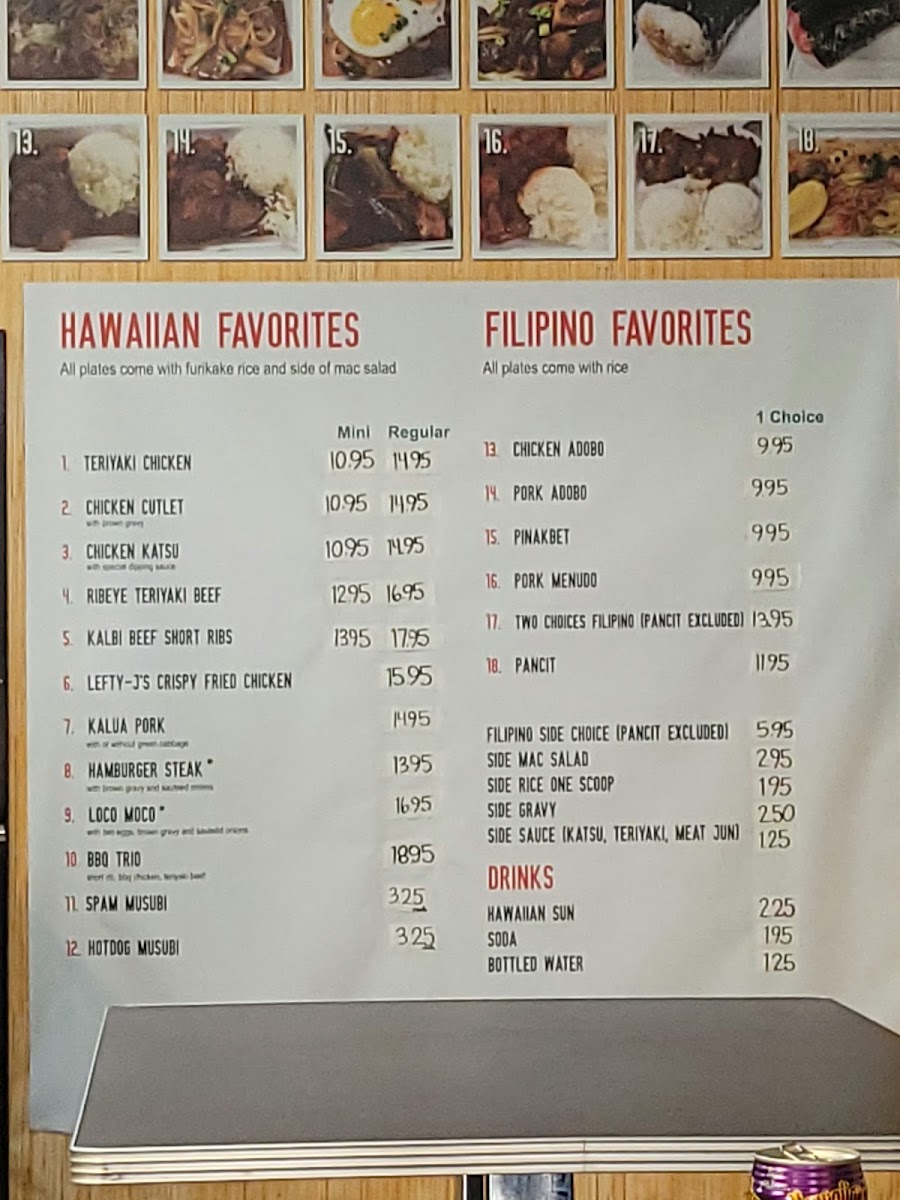 Menu Lefty-J’S Island Favorites Restaurant #2-1