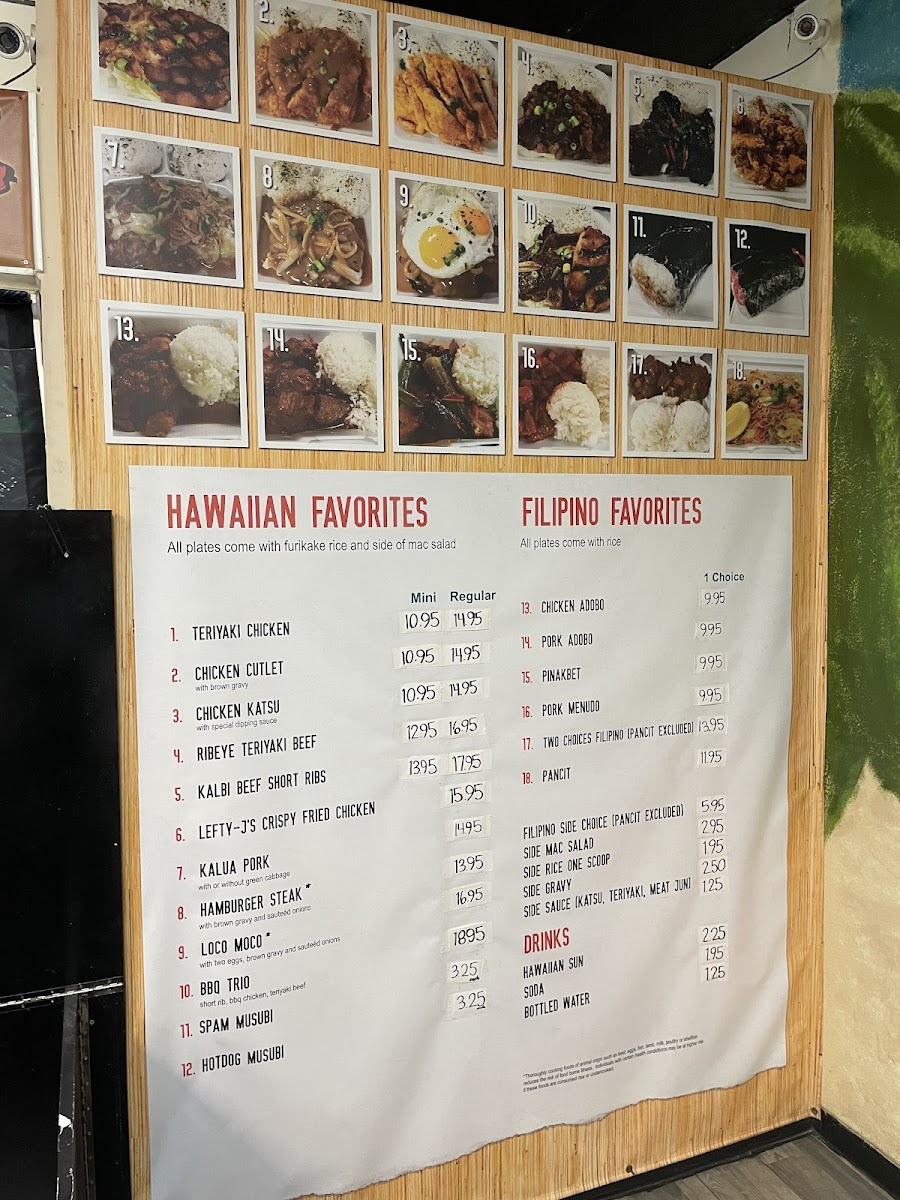 Menu Lefty-J’S Island Favorites Restaurant #2-6
