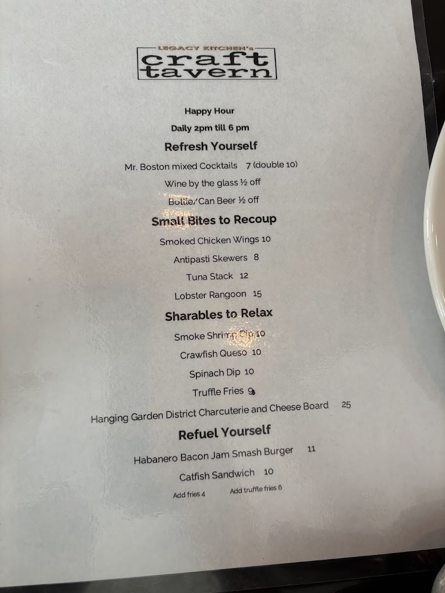 Menu Legacy Kitchen Craft Tavern-1