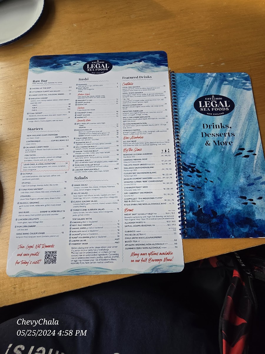 Menu Legal Sea Foods - Dedham-10