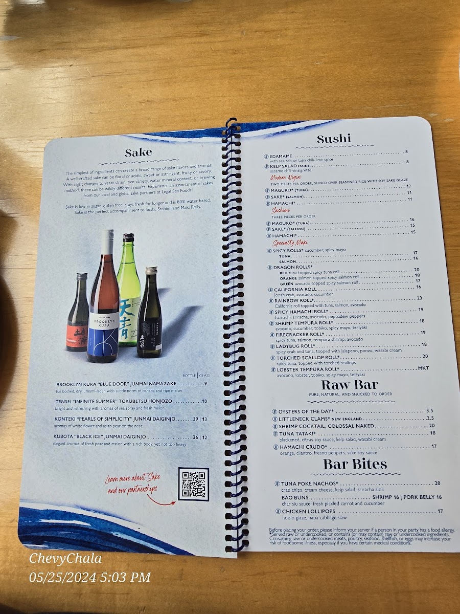 Menu Legal Sea Foods - Dedham-4