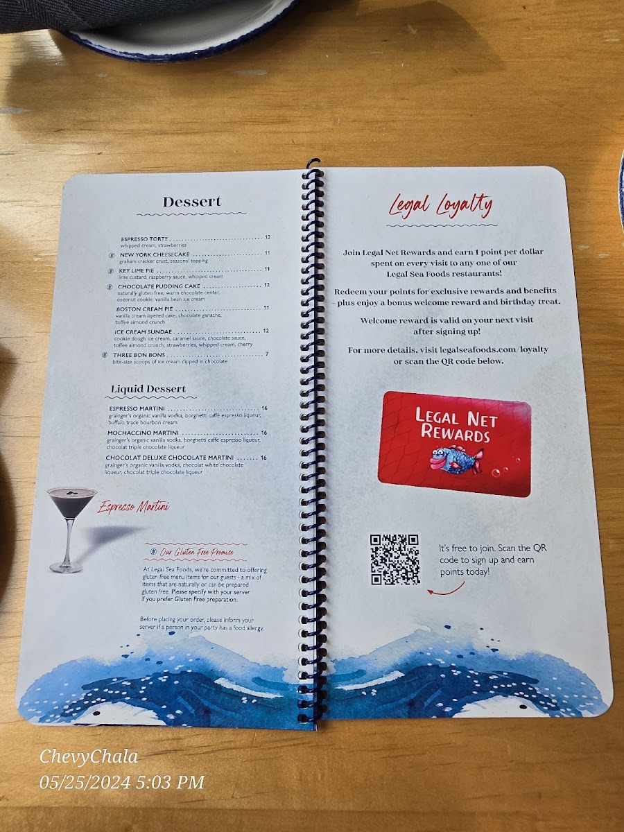 Menu Legal Sea Foods - Dedham-5