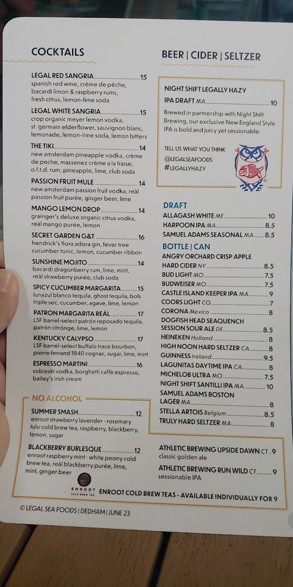 Menu Legal Sea Foods - Dedham-9