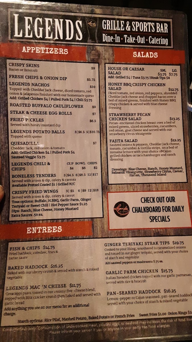 Menu Legends Bar & Grille-1
