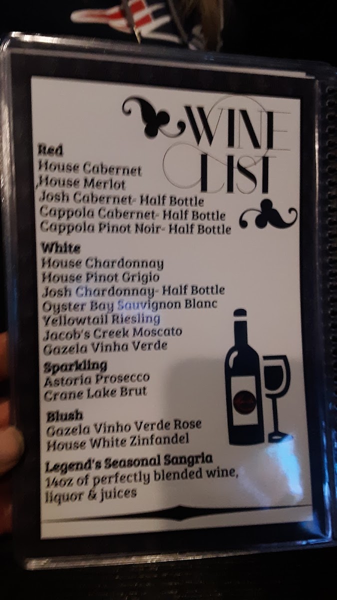 Menu Legends Bar & Grille-7