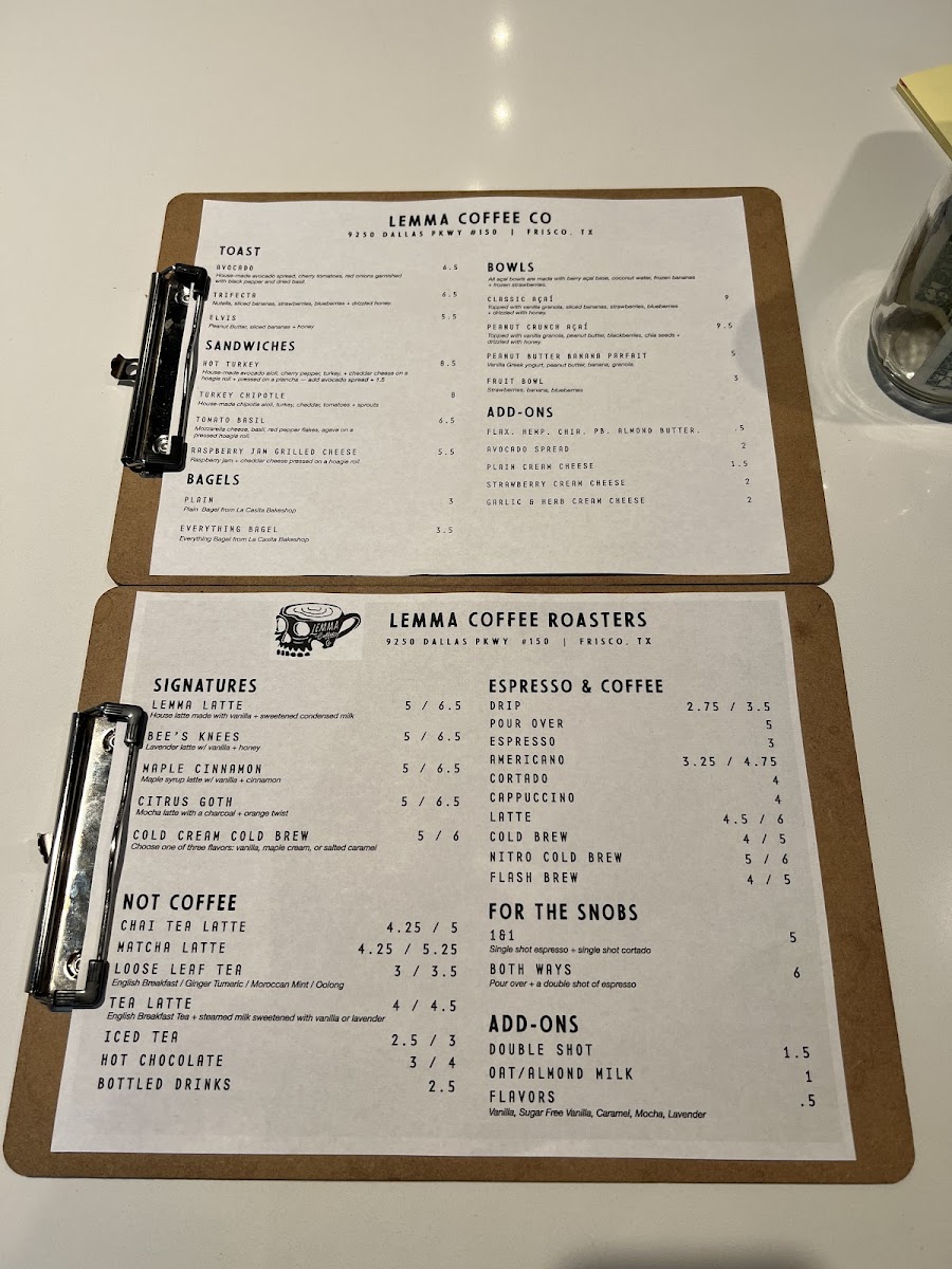 Menu Lemma Coffee Co - Frisco-1