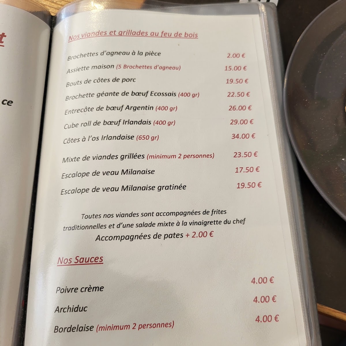 Menu L'entre 2, Restaurant-3