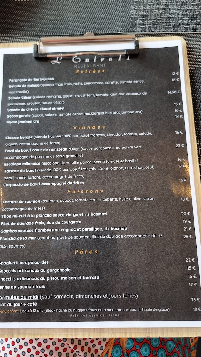 Menu L'entre Ii-2